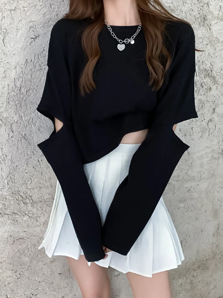 

t shirt women 2020 summer autumn korean fashion tee casual cotton colid color long sleeve crop top white tshirt femme harajuku