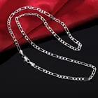 Ожерелье из серебра 925 пробы, 16-30 дюймов, 4 мм