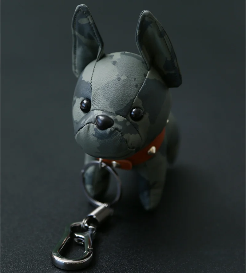 PU leather Animal French Bulldog Car key ring Pendant Handicraft Doll toys Ornament Decoration Creative souvenir birthday gift | Игрушки и