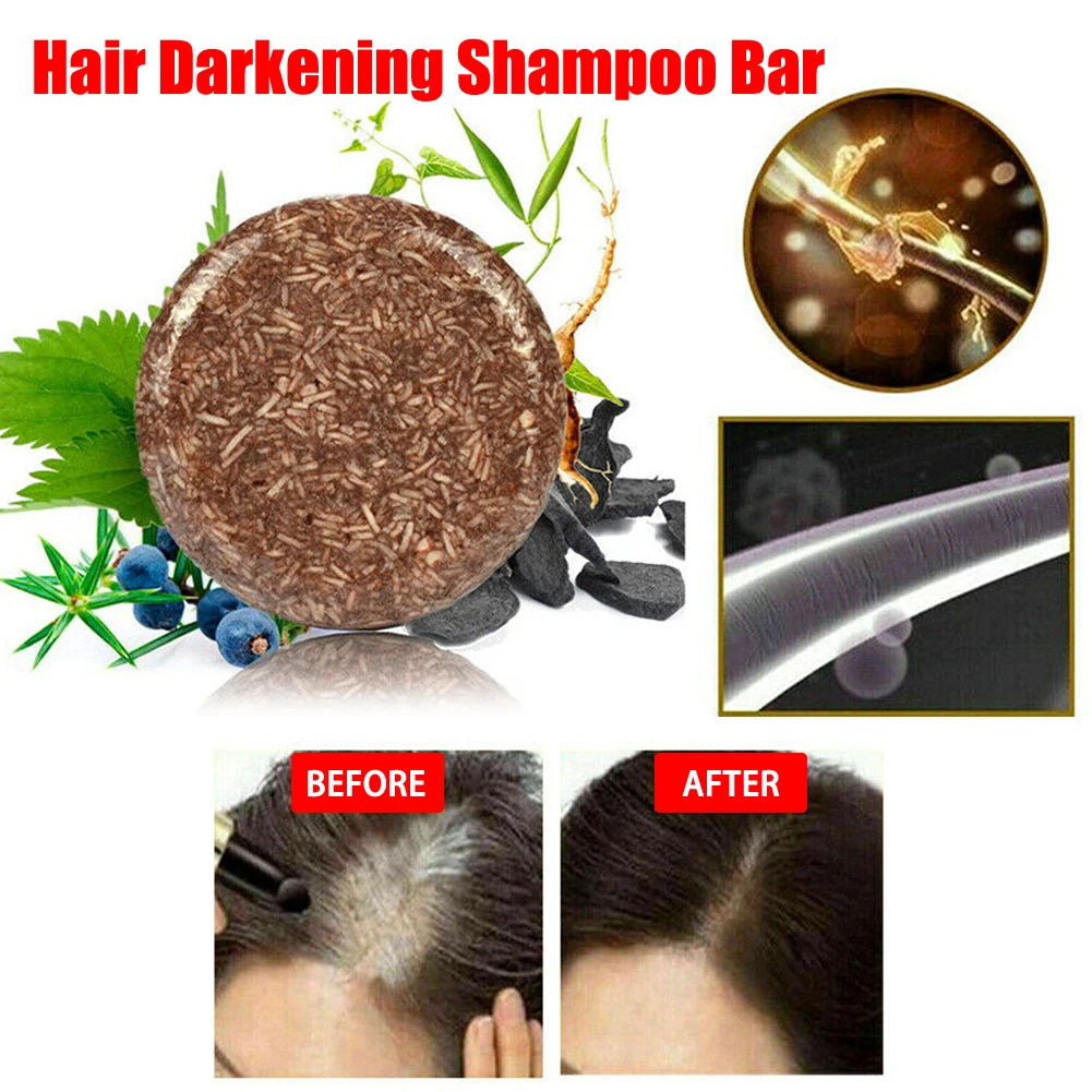 

Natural Organic Mild Formula Hair Shampoo Gray Hair Reverse Hair Cleansing Polygonum Essence Hair Darkening Shampoo Bar Soap