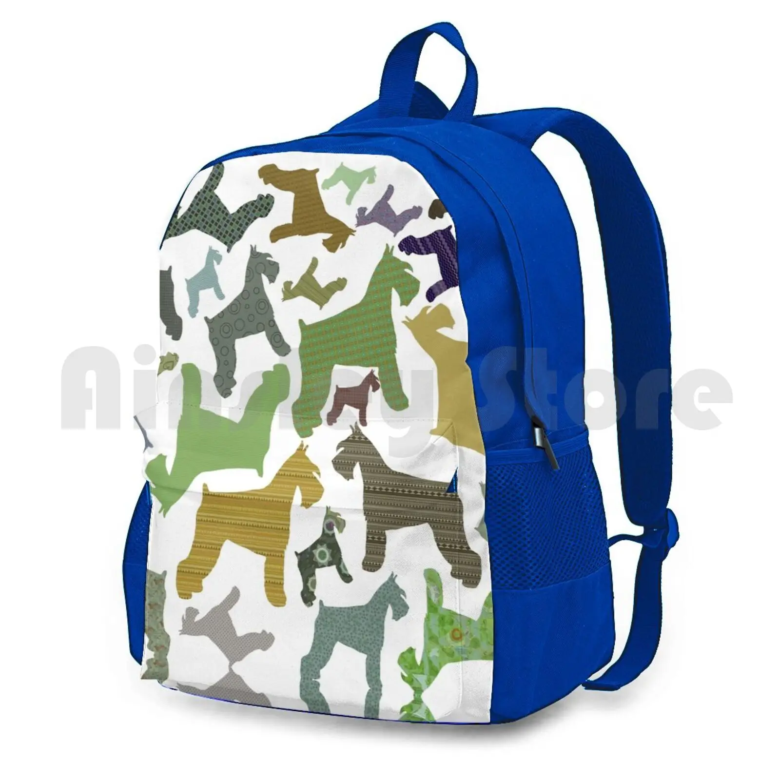 Уличный походный рюкзак с узором шнауцера миниатюрный Водонепроницаемый ранец