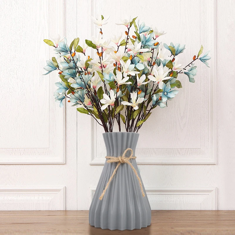 Ваза из белого искусственного ротанга пластиковая ваза с новыми цветами на талии