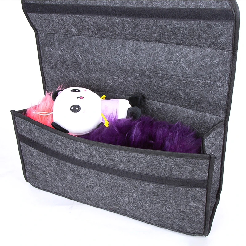 Car Folding Storage Bag For Felt Fabric Trunk Case Interior Accessories Solid Portable Stowing Tidying Container | Автомобили и