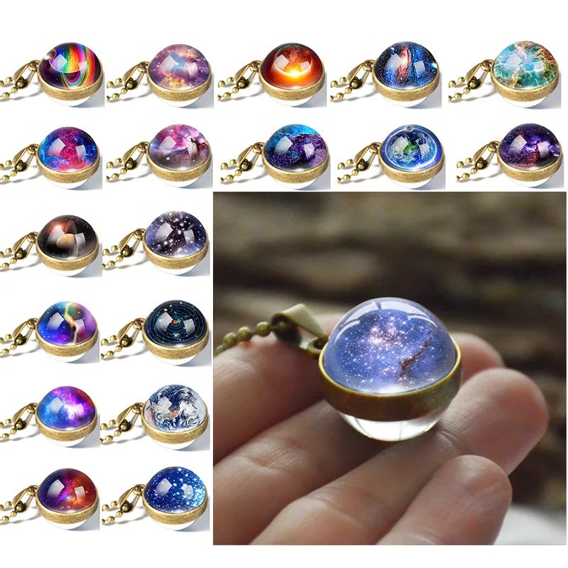 Двухсторонний стеклянный шар серии Galaxy великолепная подвеска в виде звезды