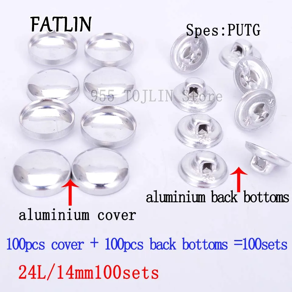 24L-14mm 100sets G 100 наборов 16L-80L тканевые пуговицы из покрытой алюминием ткани, ручная работа, металлическая форма хлеба, круглая ткань, аксессуары,, PUTG - Цвет: 24L-14mm 100sets G