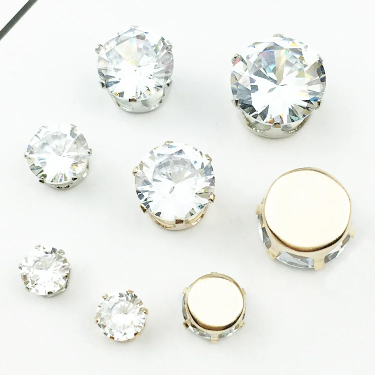 

6/8/10/12mm Zircon Jewelry Findings Flat Accessories For Diy Decoration Materials Handmade Headwear Jewelry Making Supplies