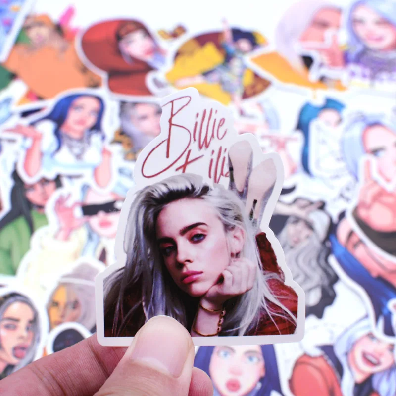 50 шт. Billie Eilish стикер s пакет водонепроницаемый для на чемодан DIY ноутбук гитара скейтборд прекрасный певец мультфильм стикер
