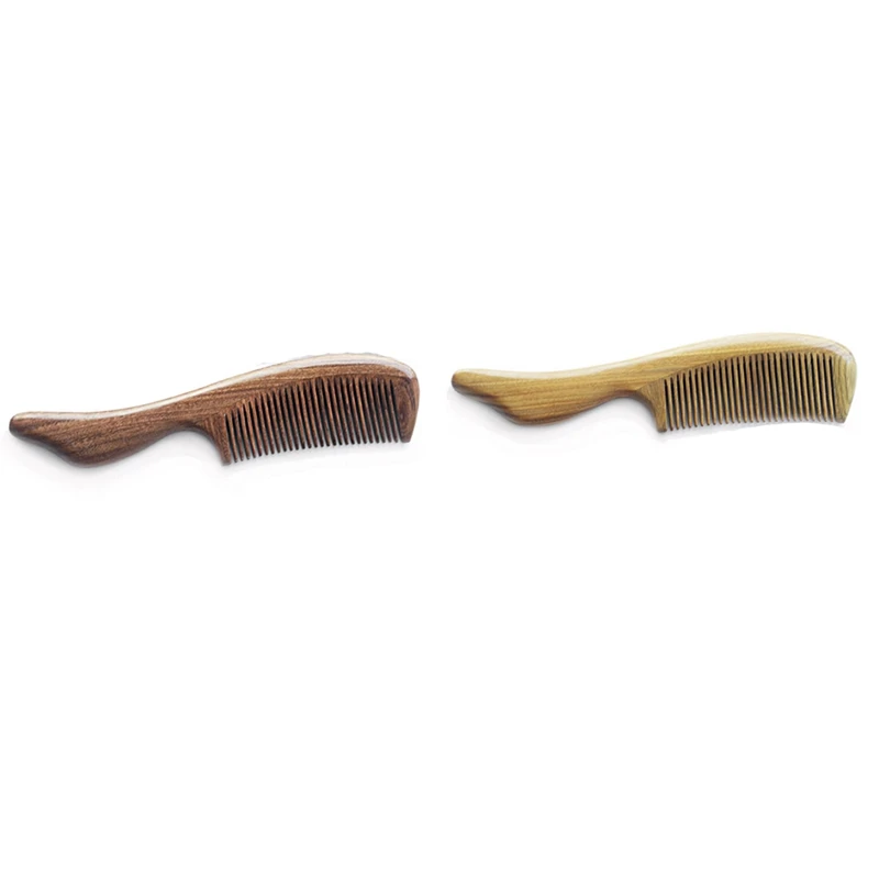 

Thick Handle Green Sandalwood Hair Health Care Massage Makeup Brushes Professional Brush High Quality Wooden Comb
