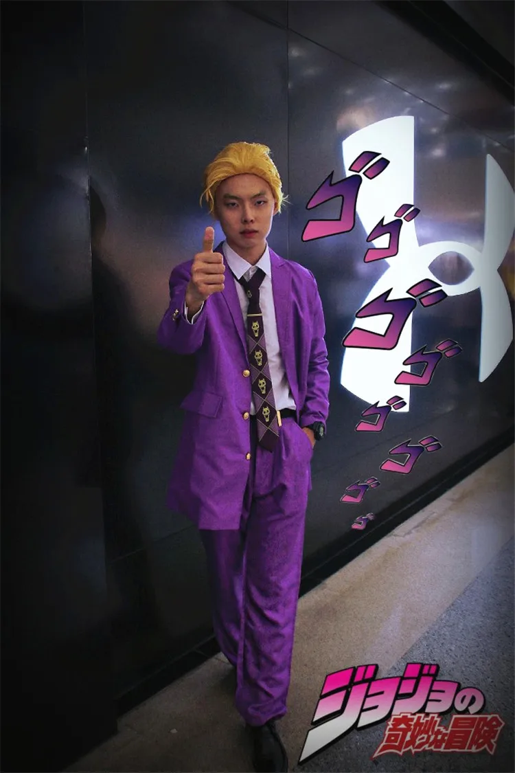 Аниме JOJO для невероятное приключение 4 Кира Yoshikage Косплэй костюм для Хэллоуин, 4 цвета