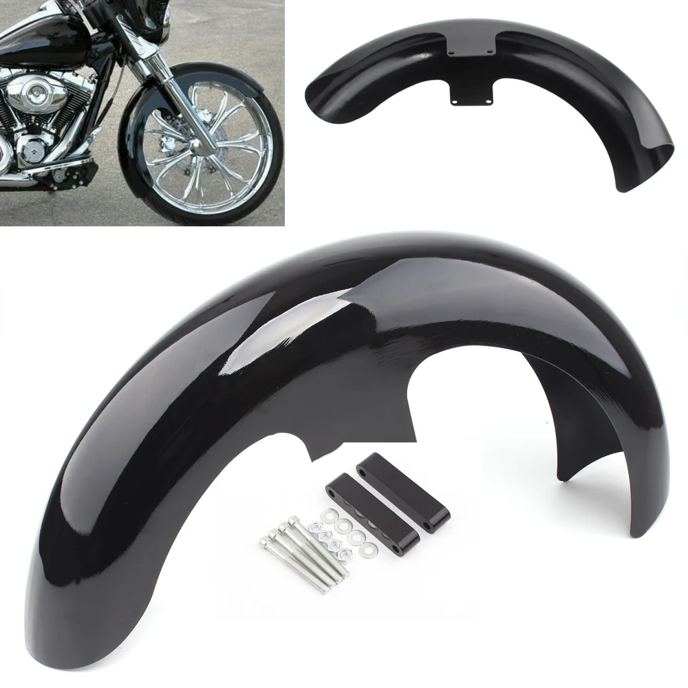 

Обмотка переднего крыла ярко-черная стальная крышка 21 "для Harley Touring Electra Street Road Glide King Baggers FLHT FLHTC FLHR FLHX