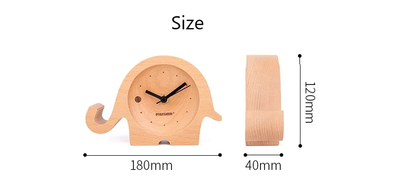 Деревянное украшение для дома часы мультяшные слон детей настольные