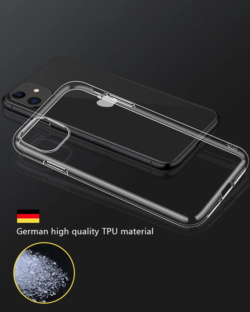 Phone Case For Apple Iphone 11 11PRO 11PROMAX Silicon TPUSoft Ultra Thin Transparent Cover Shockproof Bag Collision angle |