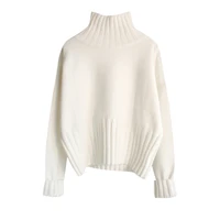 autumnwinter semi high collar knitted sweater casual fashion pullover high elastic rib slim bottoming shirt womens sweater