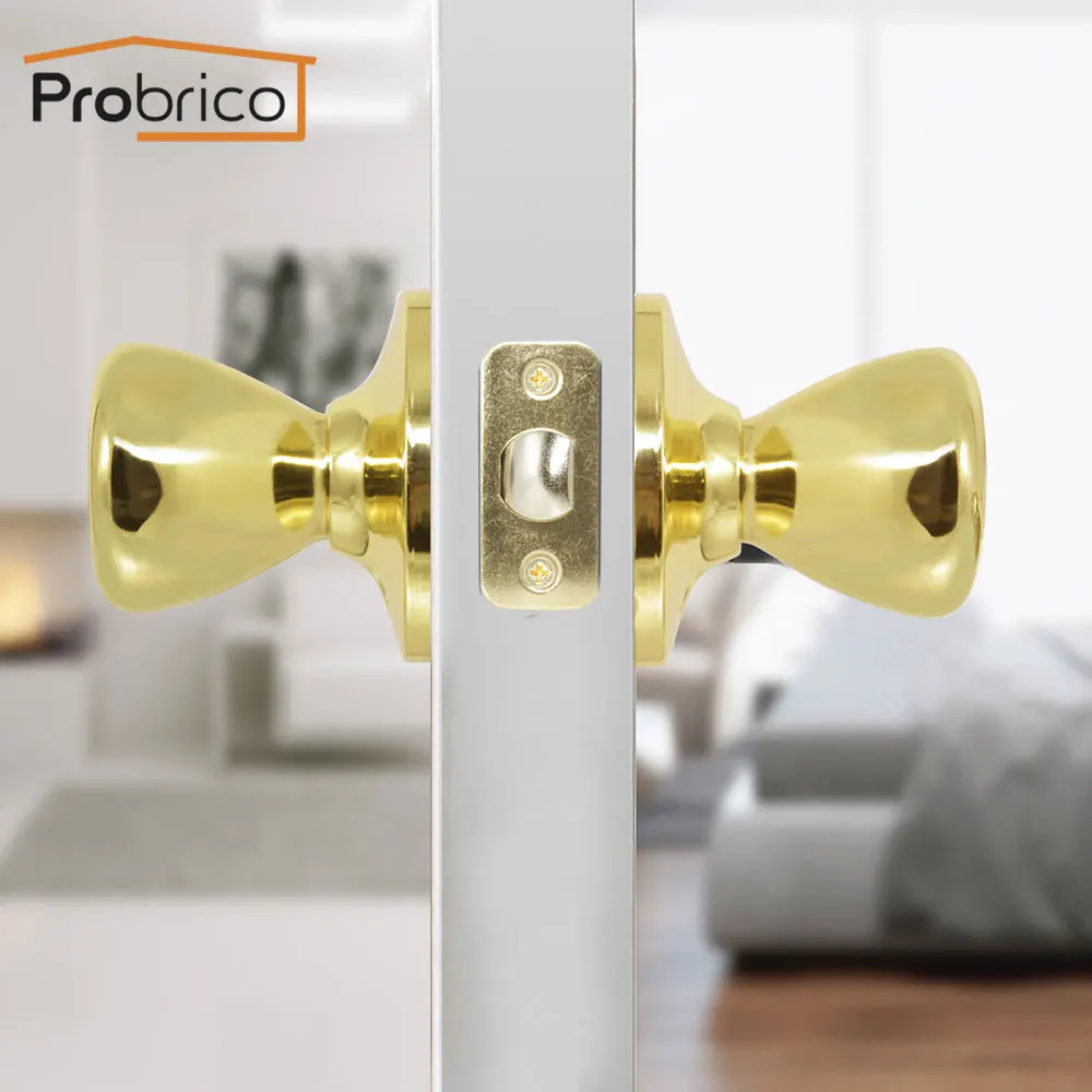 Золотые латунные дверные ручки Probrico для замка межкомнатных дверей передних и