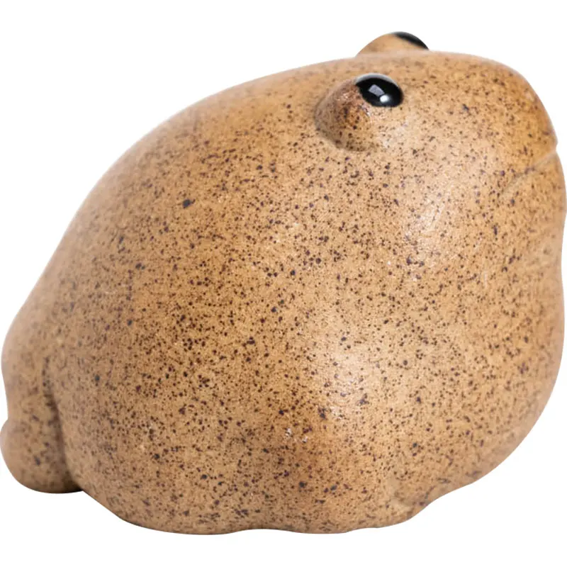 

Porcelain 5CM Lucky Frog Tea Pet Zen Tea Set Coarse Pottery Jin Chan Handmade Chinese Animal Cute Modern Style Home Decor