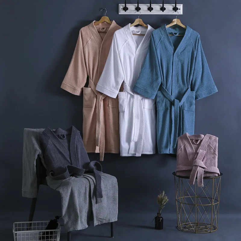 Material Japanese Couple Pijamas Thick Robes Hotel Absorbent