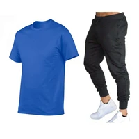 new summer fashion casual mens sportswear beach sportswear sportswear short sleeved t shirt 2 piece set long pants plus size