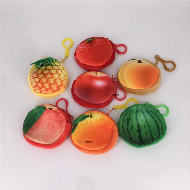 Mini Key Hook Fruits Plush Toy Purse - New Strawberry Etc. 8cm plush toy purse |