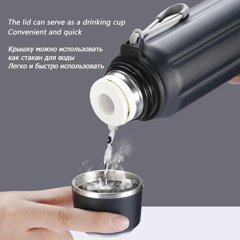 FEIJIAN Double Wall Insulated Water Bottle Outdoor Travel Sports Bottles Stainless Steel 600ml Thermos For Tea Thermal Cup | Дом и сад