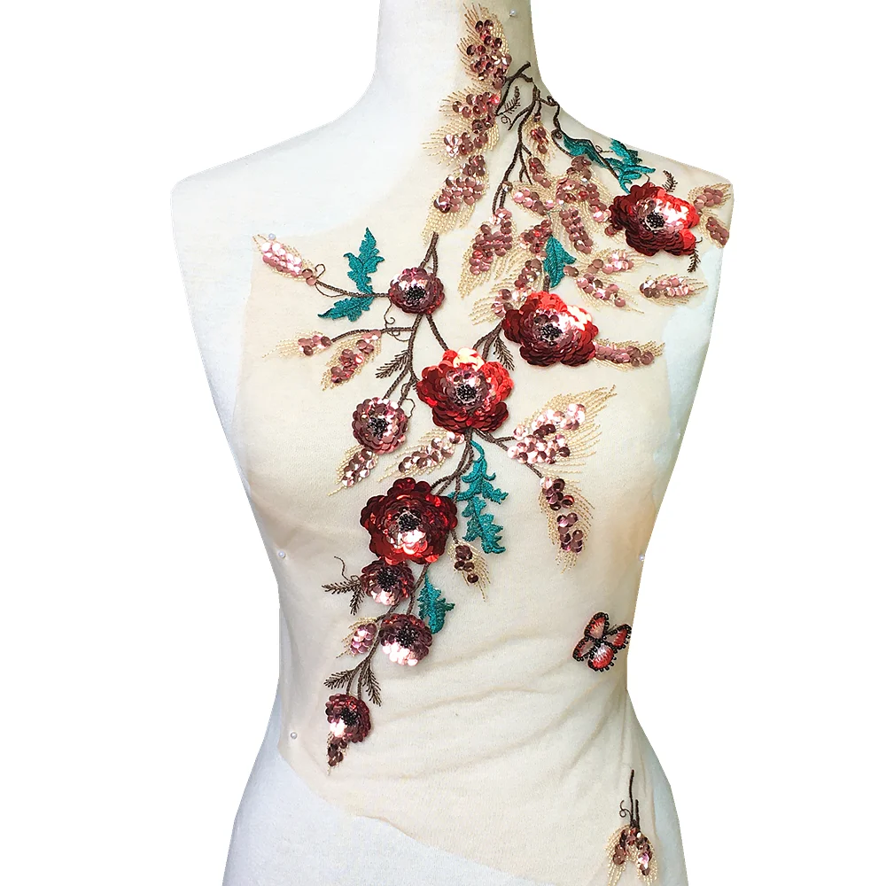 2 шт. Цветочная вышивка Кружевная аппликация | Дом и сад