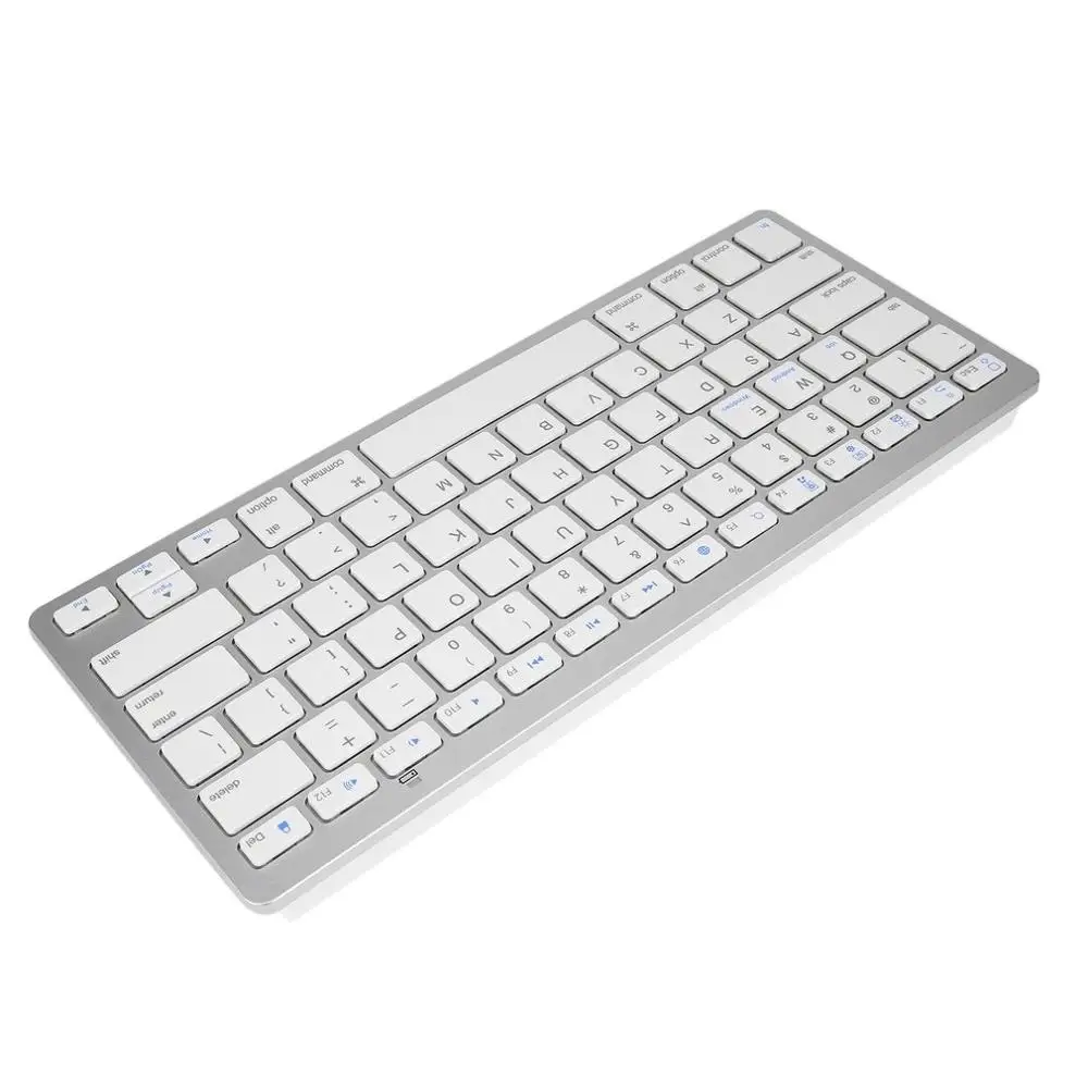 Серебристая ультратонкая беспроводная клавиатура с 78 клавишами для Air ipad Mini Mac ПК
