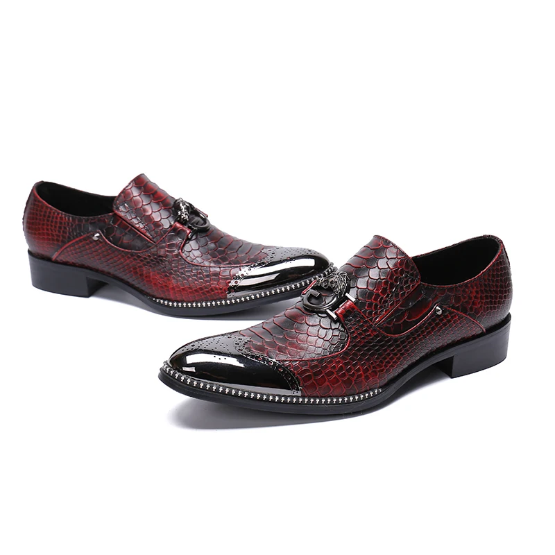 Новые мужские Формальные туфли из воловьей кожи с узором в виде рыбьей чешуи