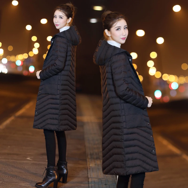 Зимнее пальто женское пуховое корейский белый пуховик Женская пуховая куртка
