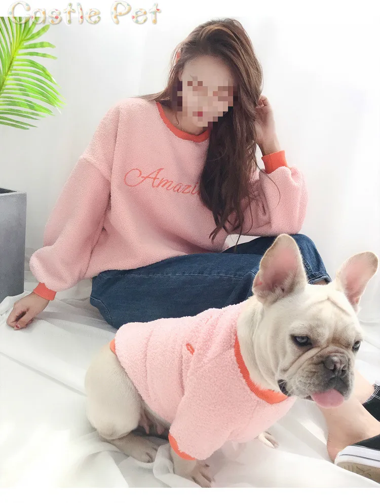 Теплая толстовка с капюшоном для собак Семейные комплекты домашних животных