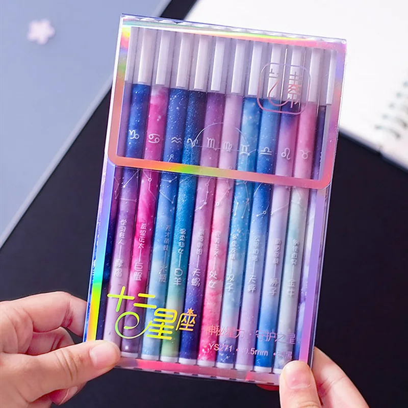 Милые игольчатые ручки 0 5 мм двенадцать созвездий Канцтовары гелевые