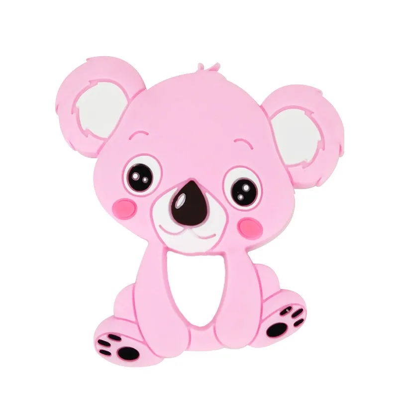 Pink Детские Прорезыватели грызун животное коала пищевого качества детское кольцо Прорезыватель для младенцев силиконовые жевательные Подвески Детские Прорезыватели подарок игрушки для малышей - Цвет: Pink