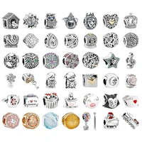 fashion high quality new 925 silver shiny geometric beads childrens original romantic jewelry diy accessories wholesale