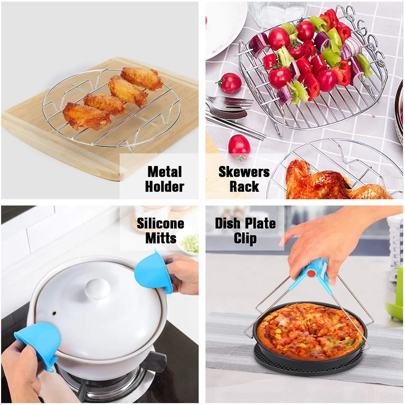 

Air Fryer Accessories 7 Inch Set Basket Grill Suitable for 7In13 Piece Set 3.2Qt-5.8Qt-Up