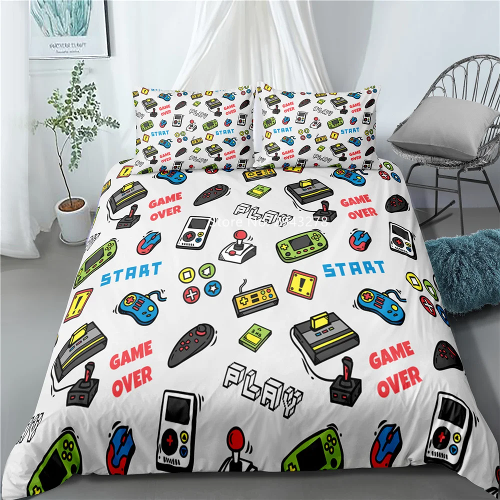 

Gamepad Bedding Set American/European/British Deluxe Full Size Quilt Cover Pillowcase Home Textile Teenage Bedroom Decoration