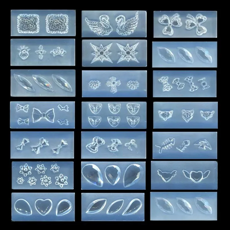 

3D Carving Silicone Nail Mold Stamping Template Stamper Pattern DIY UV Gel Acrylic Crystal Nails Tools