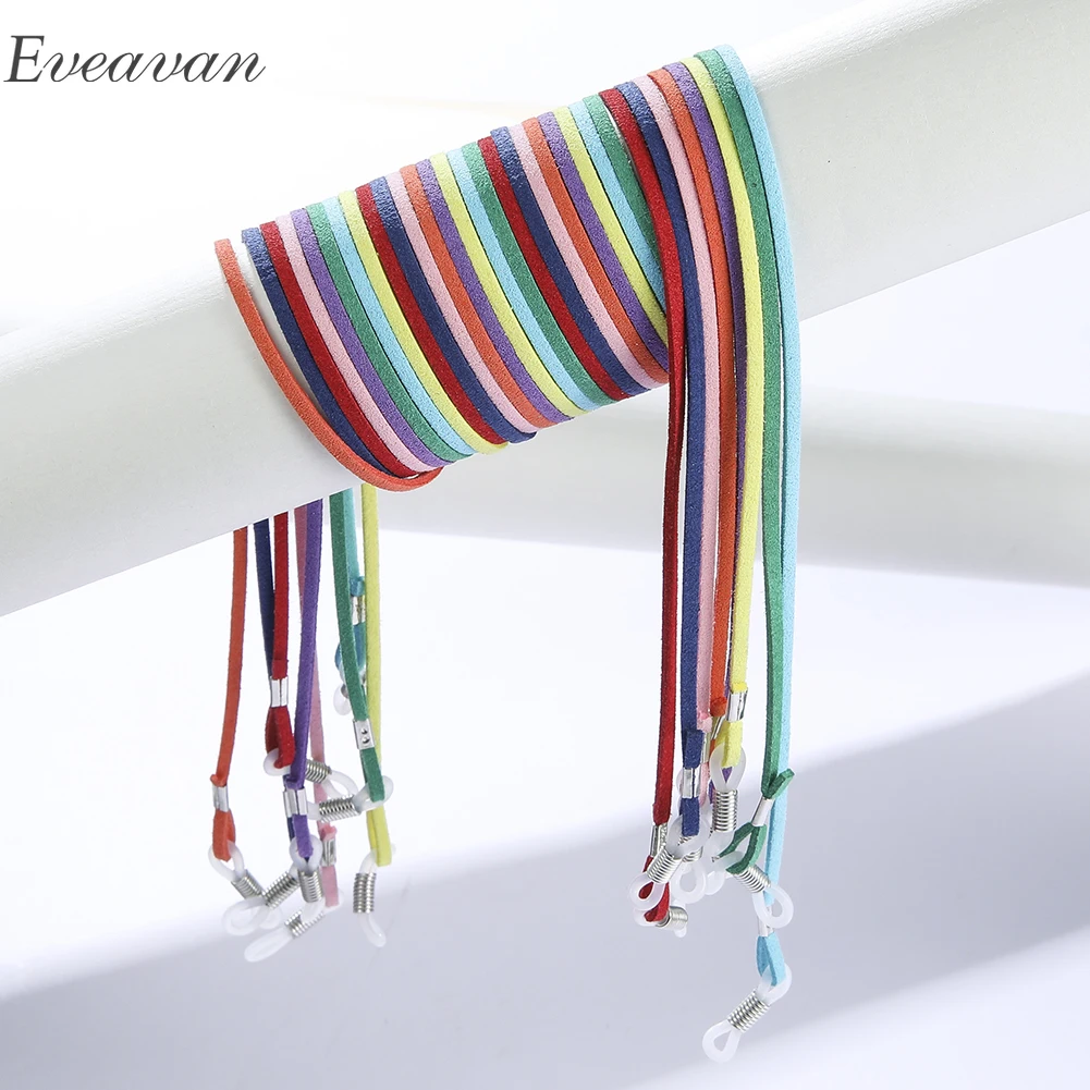 

EUEAVAN 10pcs Velvet Eyeglasses Lanyard Wholesale Cord Anti-slip Sunglasses Chains Neck Strap Rope Eyewear Accessories