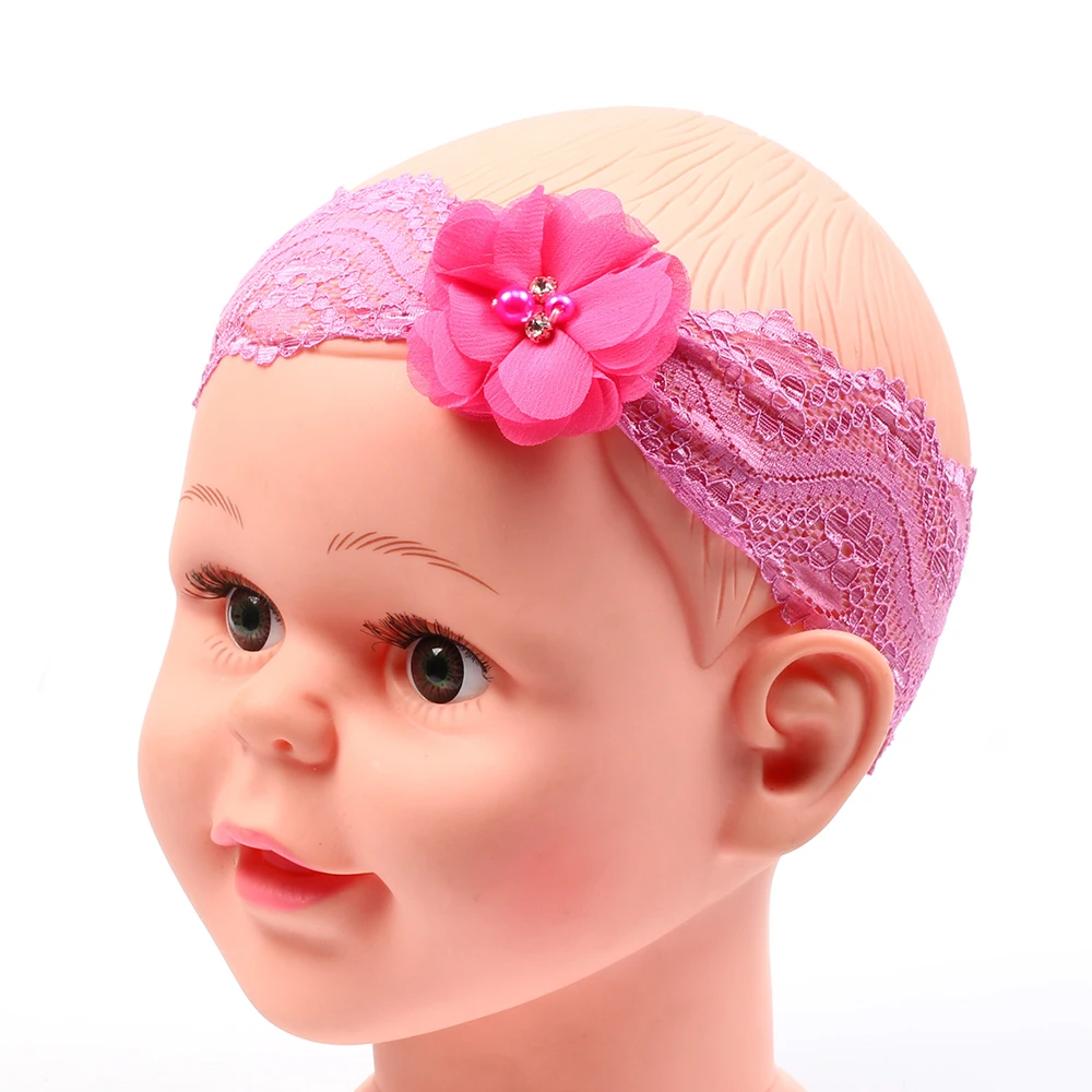 Повязка на голову детская с цветами кружевом головной убор для малышей | Детская