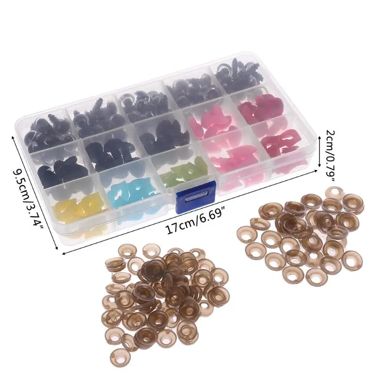

140Pcs DIY Doll Puppet Plastic Eyes Nose Mouth Safety Washers Pads For Handmade Plush Anime Doll Girl Craft Children Kids Toy