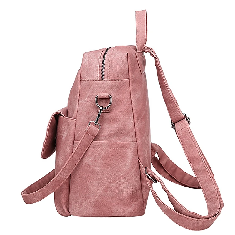 Кожаный рюкзак женская сумка на плечо винтажный дорожный для школьников