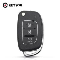 keyyou flip folding remote key shell fob 3 buttons for hyundai solaris ix35 ix45 elantra santa fe hb20 verna auto car key case
