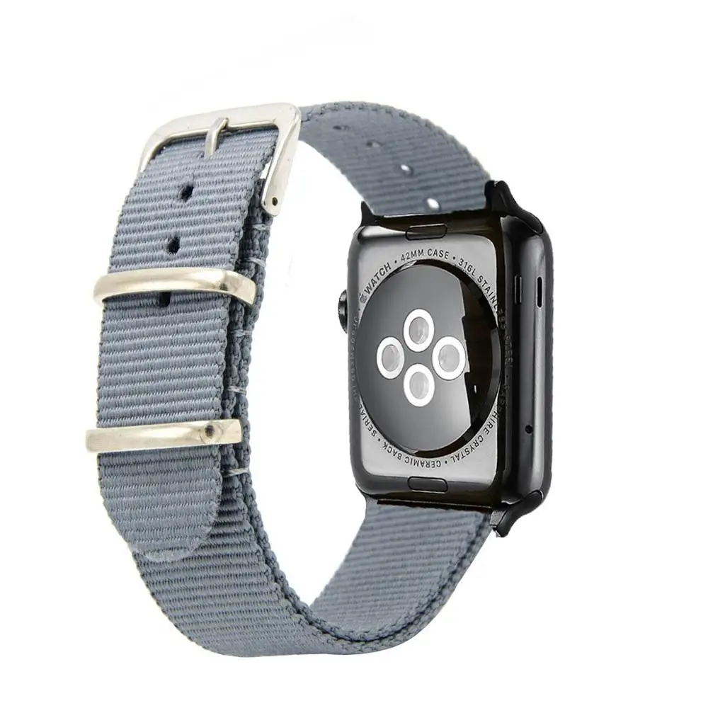 Серый Eastar тканый нейлоновый ремешок для наручных часов Apple Watch, версии 3, 42 мм, 38 мм, версия ткань-как ремешок для iwatch, версия 5/4/3/2/1 браслет на запястье, нейлоновый ремешок Пояс - Цвет ремешка: Серый