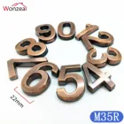 Дверная табличка из АБС-пластика, 35 мм x 22 мм, самоклеящаяся, 0-9 цифр, красная медь, Индивидуальный Адресный знак для дома # M35R