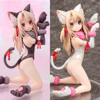 japanese anime magical girl illya black and white cat ear girl movable doll toy adult collectible gift desktop decoration