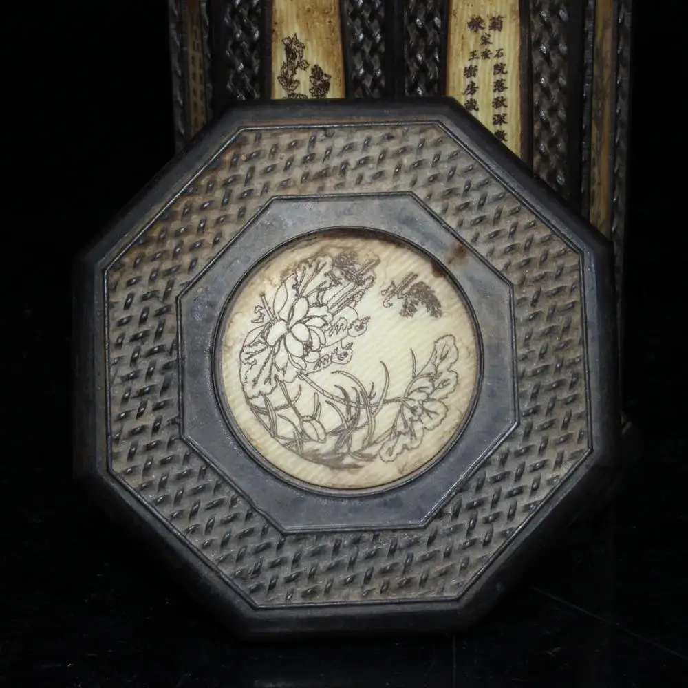 

Exquisite antique black sandalwood tea pot ornament
