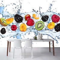 custom self adhesive waterproof mural wallpaper 3d stereo fruit spray wall sticker kitchen dining room removable papel de pare