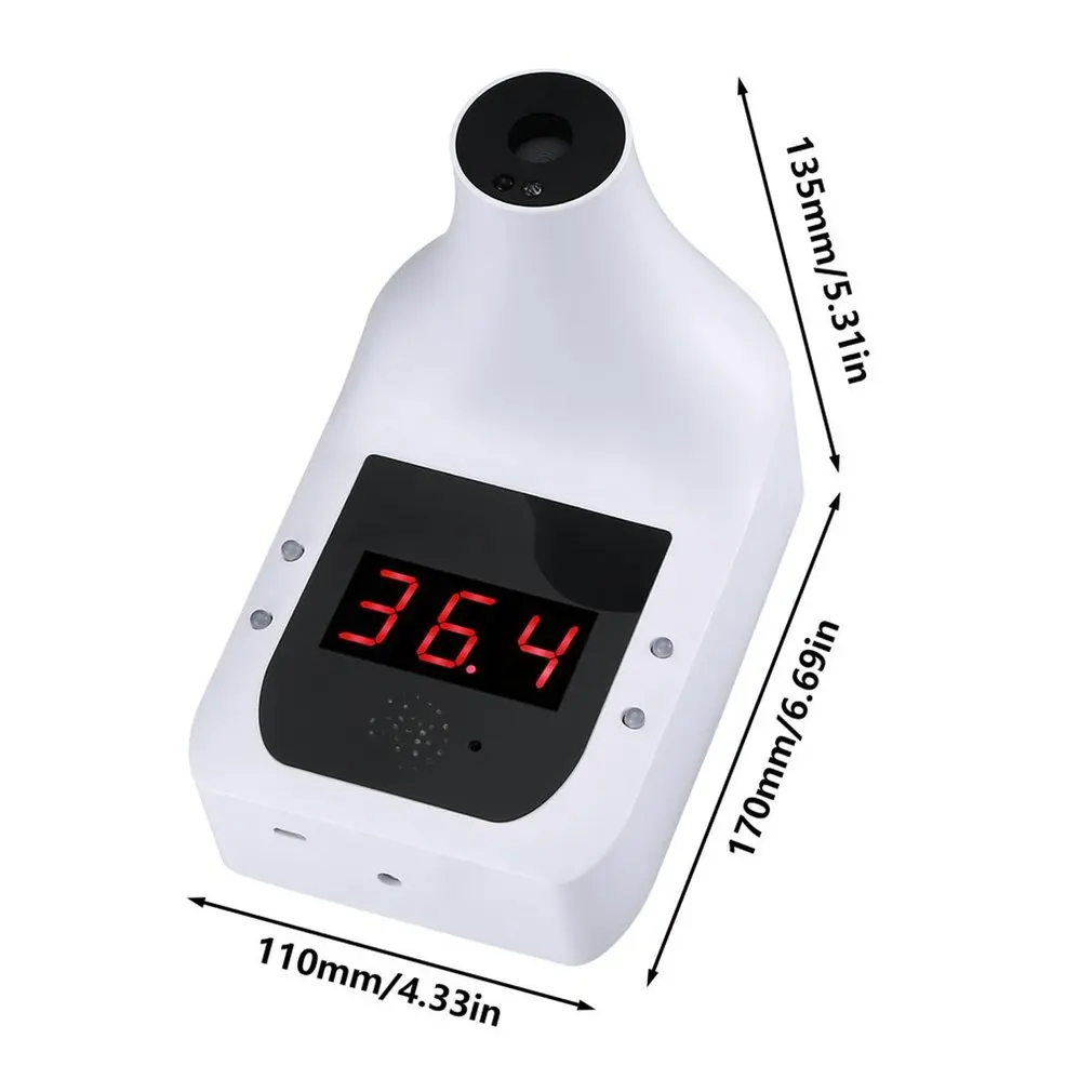 Бесконтактный цифровой инфракрасный ЛОБНЫЙ термометр с ЖК-дисплеем Белый