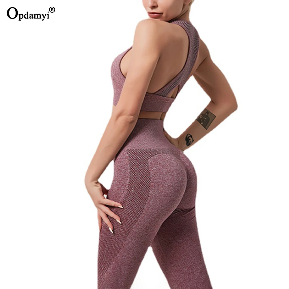 Комплект Для Йоги Женский спортивный бесшовный укороченный топ с высокой талией