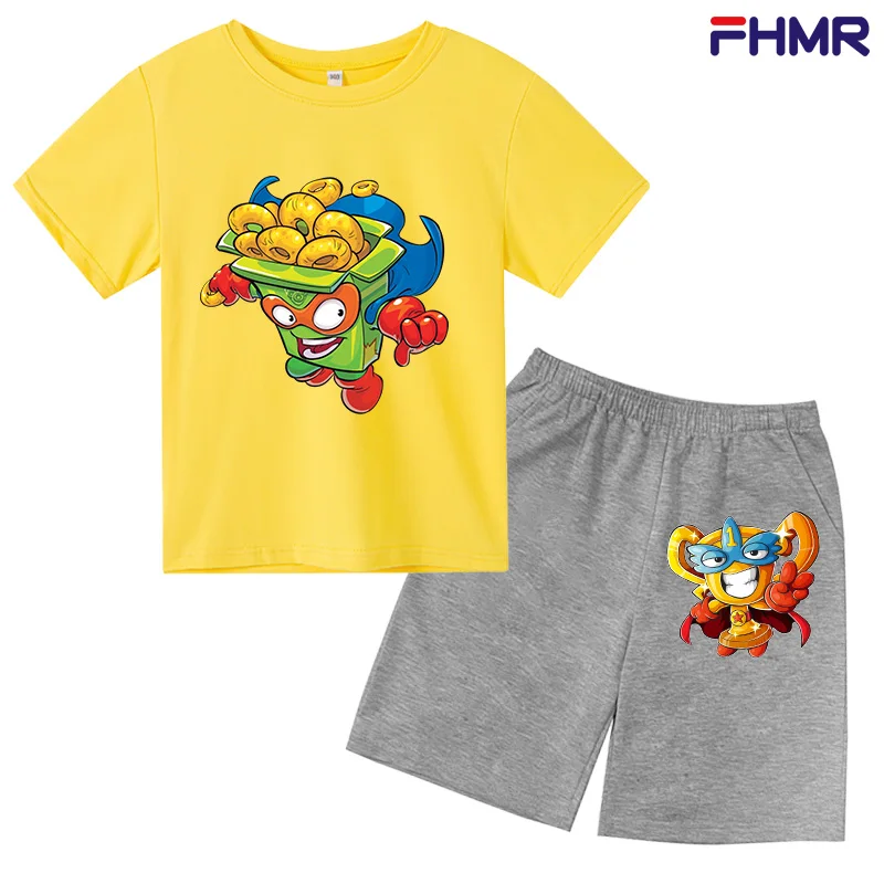 

Super Zings T Shirt Kid Boys Girls Tshirt Cartoon Game Printed O-neck T-shirts Child Clothes Casual Tee Short Sleeve shorts