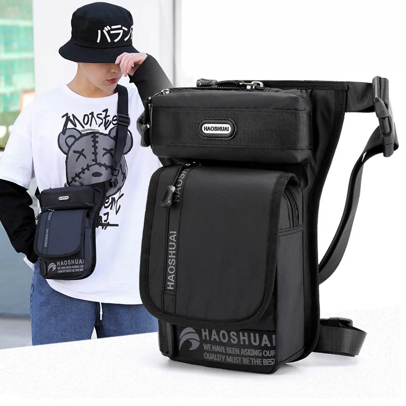 

Men Running Waist Bags Fashion Waterproof Chest Rig Bag Nylon Crossbody Pouch Men Cycling Leg Bag Travel Phone Pouch Hip Pack