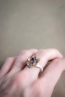 two color flower ring cross border hot engagement jewelry wish new ins hand jewelry