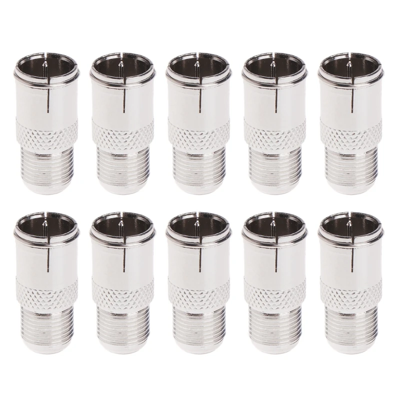 10 Pcs Quick Fit F Connector Male Plug To Female Adapter - Push On RF Coaxial